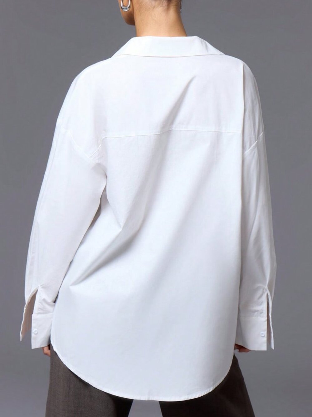 White Casual Women's Button Up Shirt - Picture 2 of 5